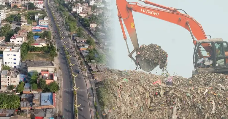 রাজশাহীর শহর ও ময়লার স্তূপ